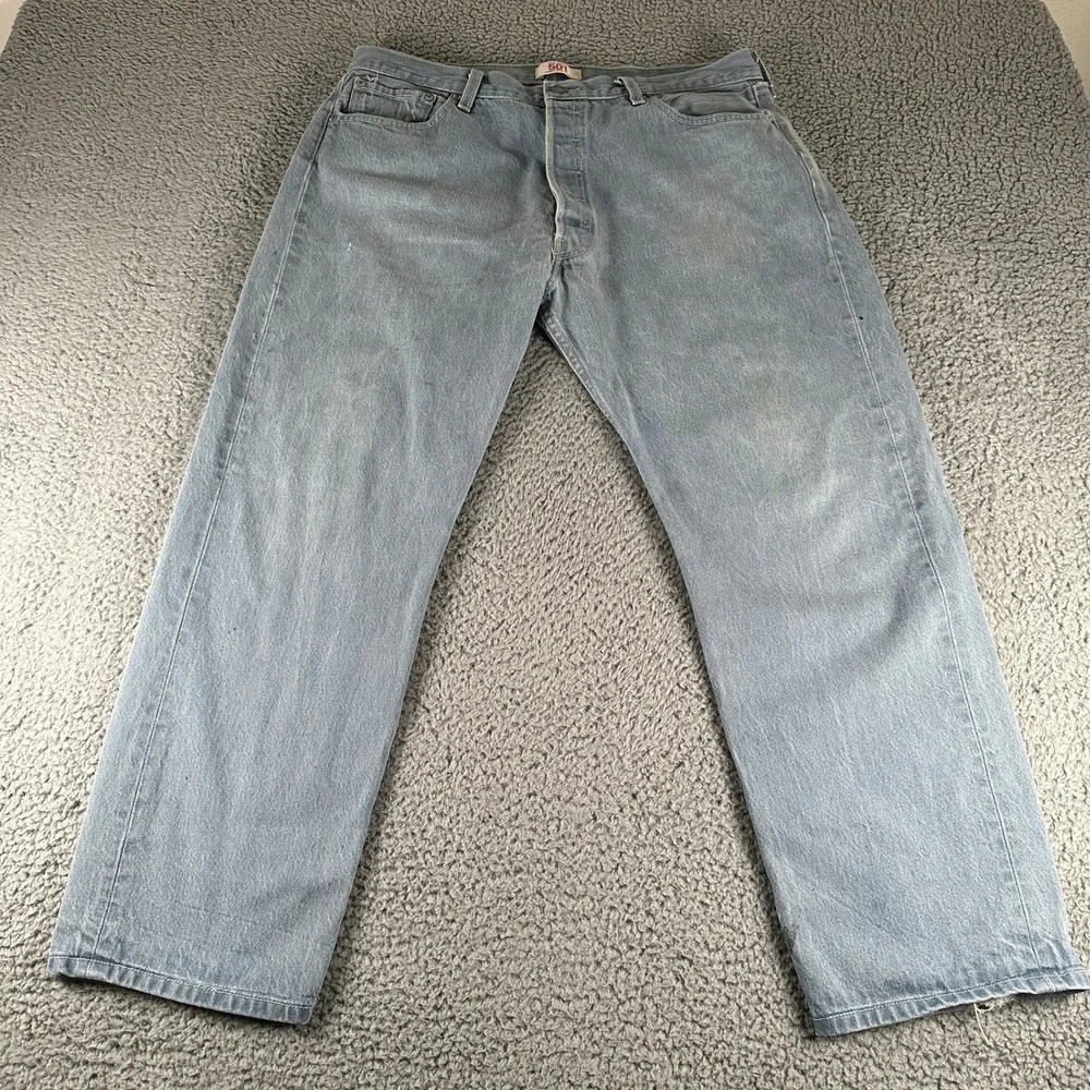 Vtg Levis 501XX Jeans Mens 38x30(36x28 Fit)Light Blue Wash Straight Leg Y2K